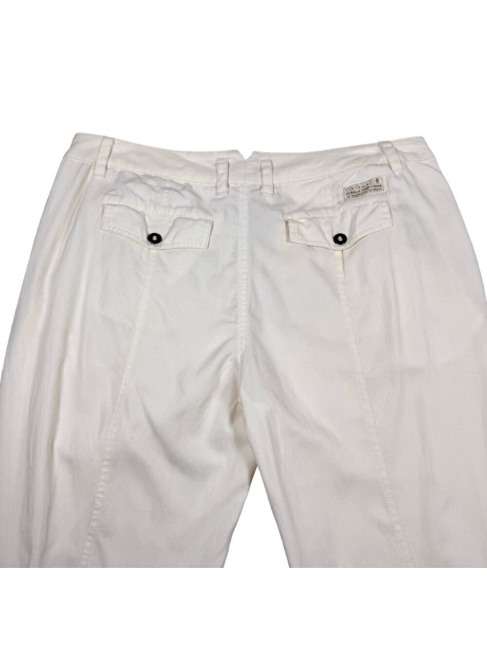 NWT Vintage Y2K Da-Nang Capri Pants Sz L Ivory Silk Cotton Blend Rare - Picture 5 of 16